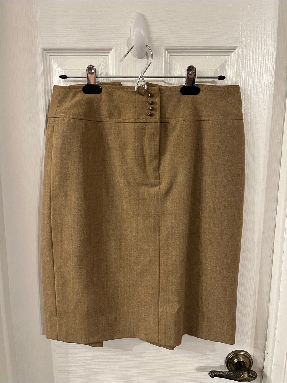 Etcetera Camel Button-Accent Pencil Skirt size 4